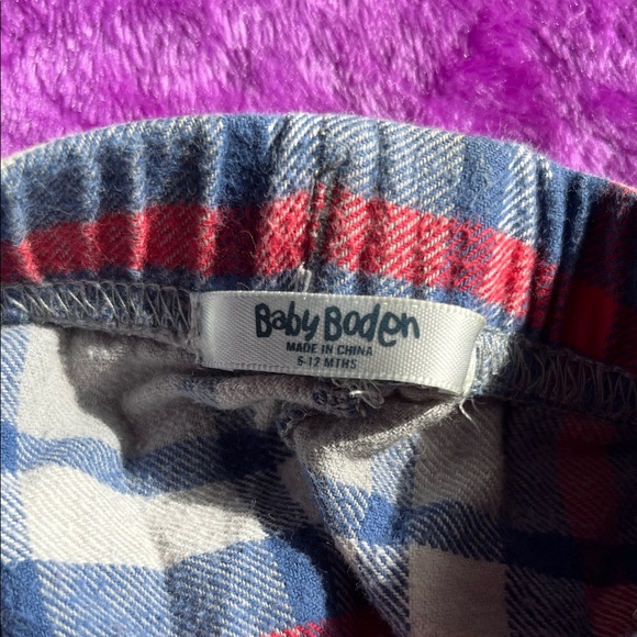 Baby Boden Plaid Pants in Cream, Blue & Red - Picture 2 of 2
